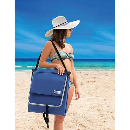 Imagem de Espreguiçadeira Ajustável Dobrável Com Alça Bolso 160x55cm - Tobee