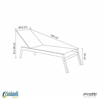 Imagem de Espreguiçadeira Chaise Outdoor Itaguá Amêndoa Tela Bege e Grafite Tela Grafite - Rivatti