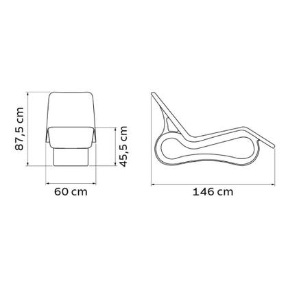 Imagem de Espreguiçadeira Chaise Tramontina Octo Em Polietileno Concreto Com Furo
