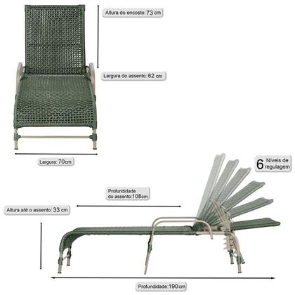 Imagem de Espreguiçadeira Corda Náutica em Alumínio para Piscina Edícula Catar