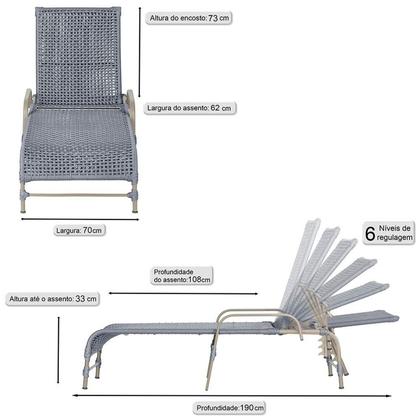 Imagem de Espreguiçadeira Corda Náutica em Alumínio para Piscina Edícula Catar