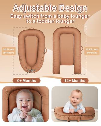 Imagem de Espreguiçadeira de Bebê Baobrava 0-24 Meses - Com Capa Impermeável de Algodão