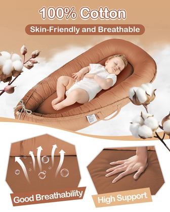 Imagem de Espreguiçadeira de Bebê Baobrava 0-24 Meses - Com Capa Impermeável de Algodão