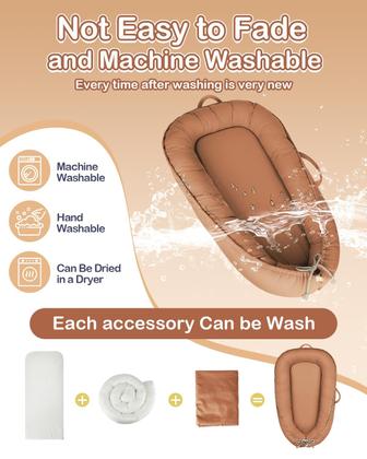 Imagem de Espreguiçadeira de Bebê Baobrava 0-24 Meses - Com Capa Impermeável de Algodão