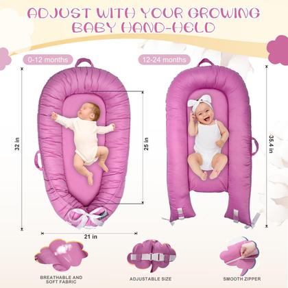 Imagem de Espreguiçadeira de bebê XZV para recém-nascidos de 0 a 24 meses com capa 100% algodão