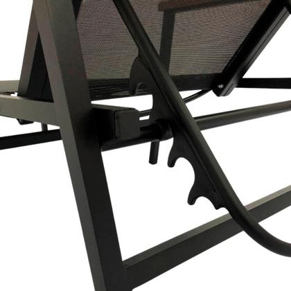 Imagem de Espreguiçadeira De Piscina Aluminio Tela Sling Reclinável