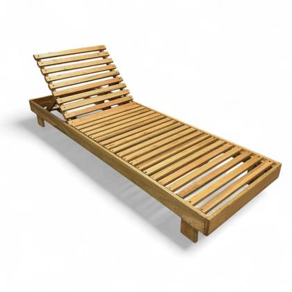 Imagem de Espreguiçadeira de Piscina Reclinável de Madeira Maciça Tropical Madeiral Marrom