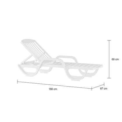Imagem de Espreguiçadeira Lagoa com Rodas Branca