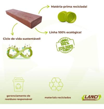 Imagem de Espreguiçadeira Madeira Plástica Maciça Marrom Lanci Resistente Externo- 190cm