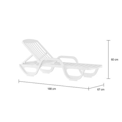 Imagem de Espreguiçadeira Morro Branco com Rodas Branca