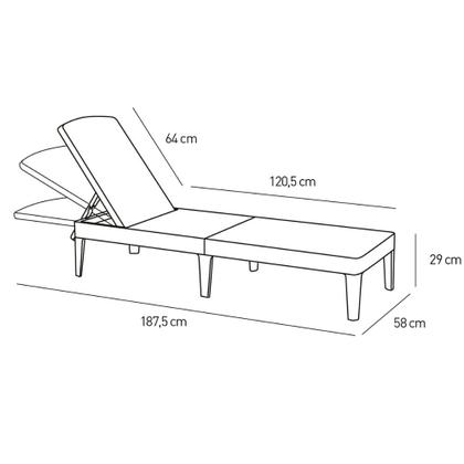 Imagem de Espreguiçadeira Piscina Keter Jaipur Dobrável com 4 Ajustes de Encosto