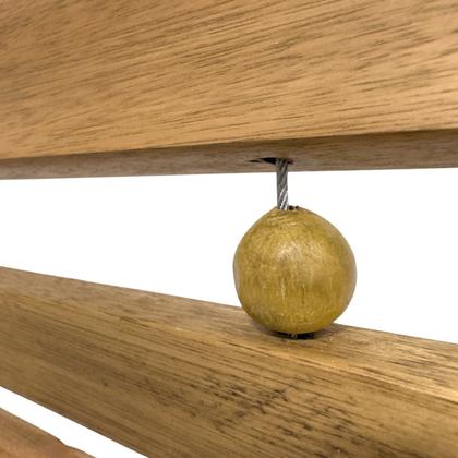 Imagem de Espreguiçadeira Reclinável de Madeira e Cabos de Aço para Praia e Jardim