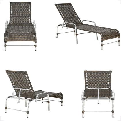 Imagem de Espreguiçadeira Regulável em Alumínio para Piscina e Jardim Catar