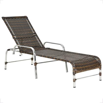 Imagem de Espreguiçadeira Regulável em Alumínio para Piscina e Jardim Catar