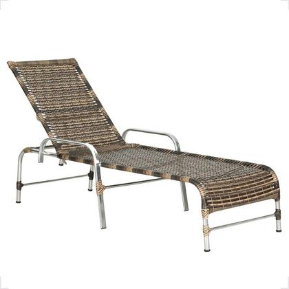 Imagem de Espreguiçadeira Regulável em Alumínio para Piscina e Jardim Catar