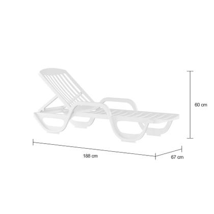 Imagem de Espreguiçadeira Sancho com Rodas Branca