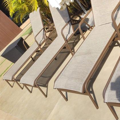 Imagem de Espreguiçadeira Sling Premium para Piscina de Alumínio Encosto Regulável