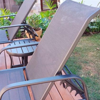 Imagem de Espreguiçadeira Sling Premium para Piscina de Alumínio Encosto Regulável