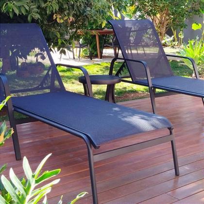 Imagem de Espreguiçadeira Sling Premium para Piscina de Alumínio Encosto Regulável