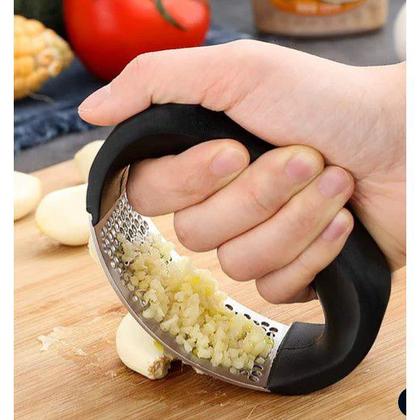 Imagem de Espremedor Amassador de Alho Inox Manual Com Pressão