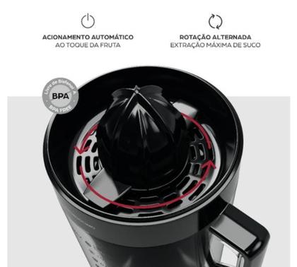 Imagem de Espremedor de Frutas 1.2L Wap 1200W Desmontavel Inox Preto 127V