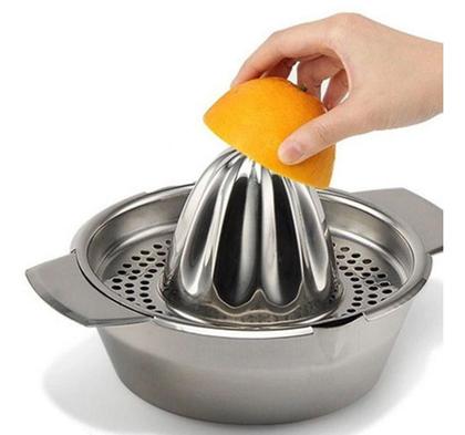 Imagem de Espremedor De Frutas Manual P/suco Limão Laranja Em Aço Inox