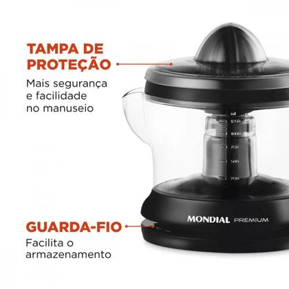 Imagem de Espremedor de Frutas Mondial Premium 30W 220V Preto