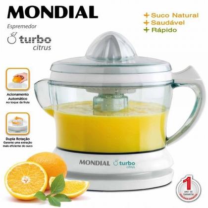 Imagem de Espremedor Frutas Extrator Elétrico Laranja Limão Mondial 110v Turbo Potente