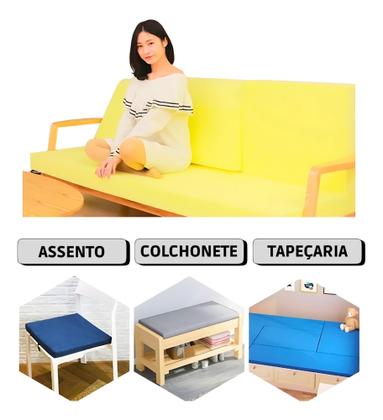 Imagem de Espuma D23 80cm X 60cm E 10 Cm De Espessura Encosto Sofá