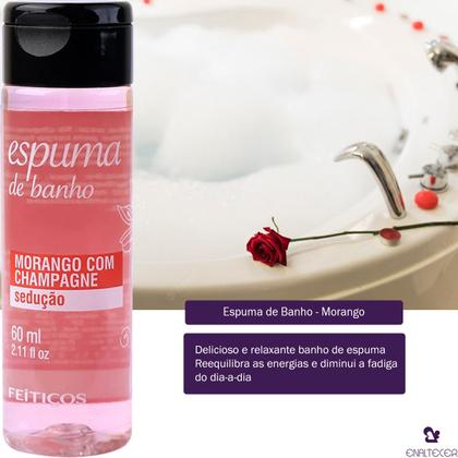 Imagem de Espuma De Banho Hidromassagem Morango Champagne Sedução 60ml