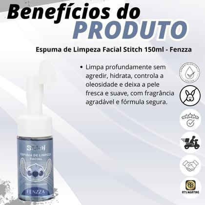 Imagem de Espuma de Limpeza Facial com Miacinamida Stitch 150ml Fenzza