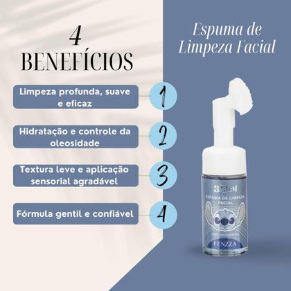 Imagem de Espuma de Limpeza Facial com Miacinamida Stitch 150ml Fenzza