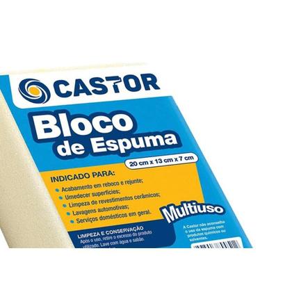 Imagem de Espuma Em Bloco Castor Branca 7Cm X 13Cm X 20Cm - 051 ./ Kit Com 12 Peças