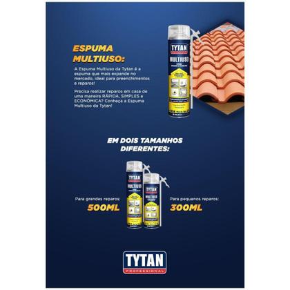 Imagem de Espuma Expansiva Poliuretano Multiuso 300ml / 180g - TYTAN