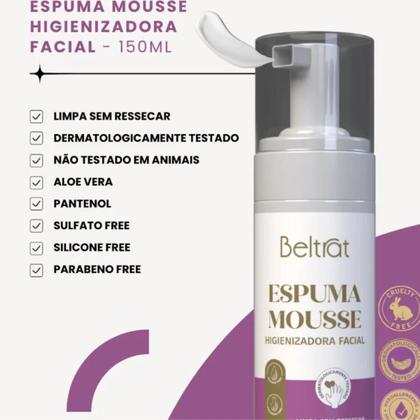 Imagem de Espuma mousse higienizadora facial beltrat 150ml