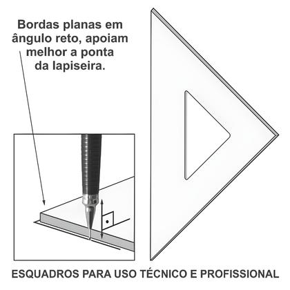 Imagem de Esquadro Acrílico Desetec Trident 60 12cm sem Escala 2612