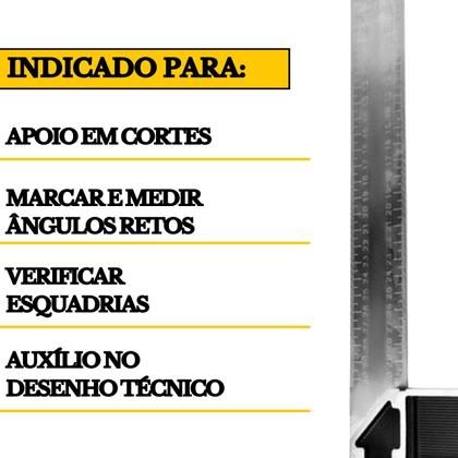 Imagem de Esquadro Alumínio Profissional 12 Pol. 30cm Stanley Aço Inox Metal Pedreiro Marceneiro Carpinteiro