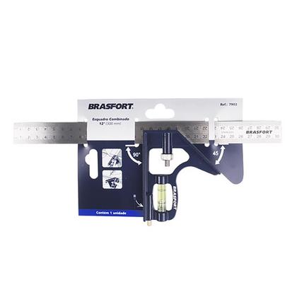 Imagem de Esquadro Combinado 12 Pol 7902 BRASFORT