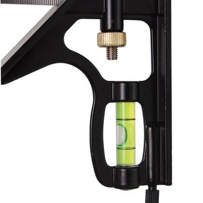 Imagem de Esquadro Combinado Aço Inox Profissional 300mm 12 Polegadas Com Nível 
