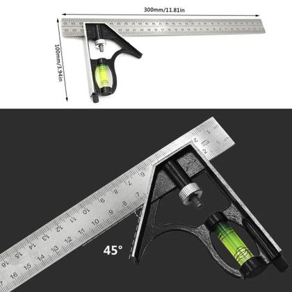 Imagem de Esquadro Combinado Com Nível e Régua 30cm 12" - Pentech