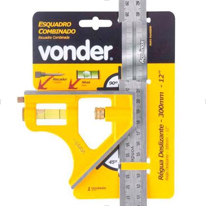 Imagem de Esquadro Combinado em Aço 12 Polegadas 3550212000 Vonder