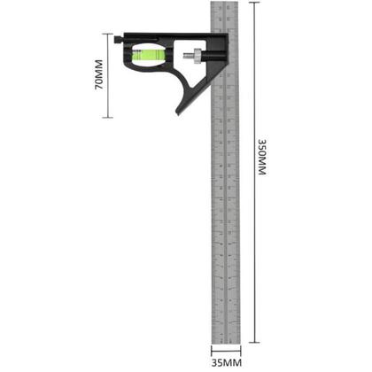Imagem de Esquadro Combinado Inox 12 Polegadas 30Cm C/ Regua E Nivel