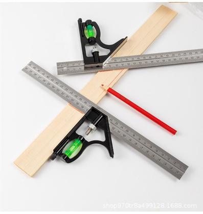 Imagem de Esquadro Combinado Inox 12polegadas 300mm Com Regua E Nivel Multiuso