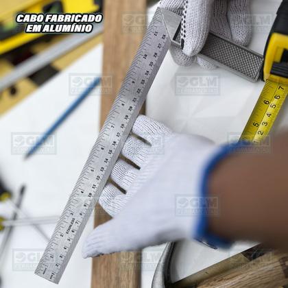 Imagem de Esquadro De Aço Inox C/ Cabo De Alumínio 12'' 30 Cm