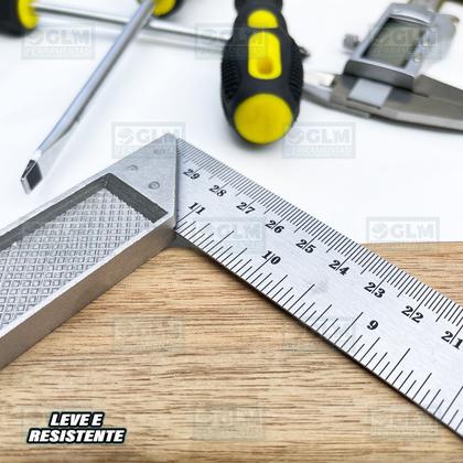 Imagem de Esquadro De Aço Inox C/ Cabo De Alumínio 12'' 30 Cm