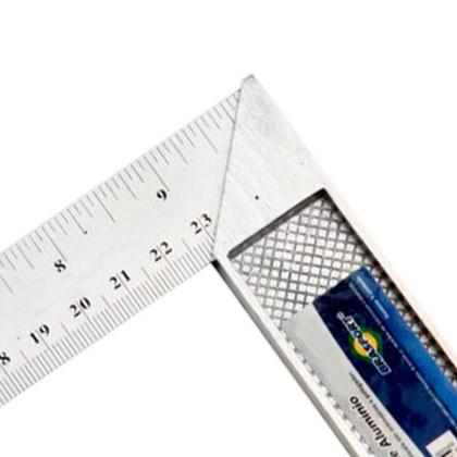 Imagem de Esquadro de aço inox com cabo em aluminio 8 pol (20cm) - brasfort