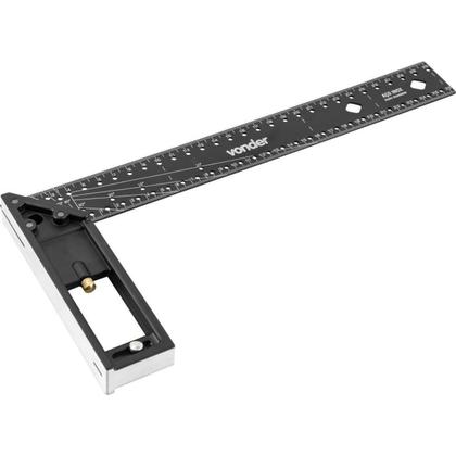 Imagem de Esquadro Multiuso Alumínio 30cm Marca Vonder Aço Inox Preto