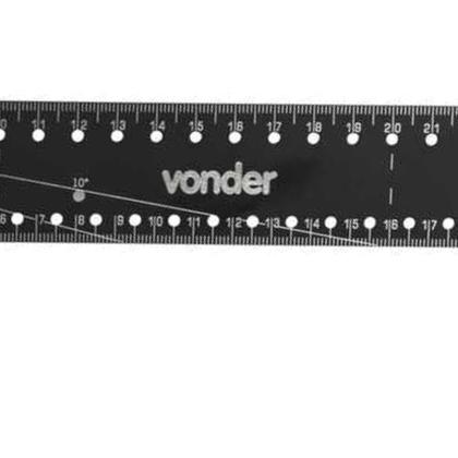 Imagem de Esquadro Multiuso Alumínio 30cm Marca Vonder Aço Inox Preto