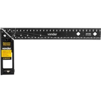 Imagem de Esquadro Multiuso Alumínio 30cm Marca Vonder Aço Inox Preto