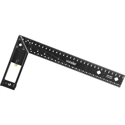 Imagem de Esquadro Multiuso Alumínio 30cm Marca Vonder Aço Inox Preto